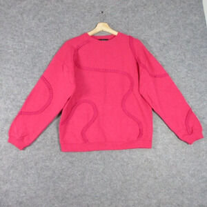 Desigual Kids Girls Tapes Pleated Detail Strip Sweatshirt Crew Neck Pink XL